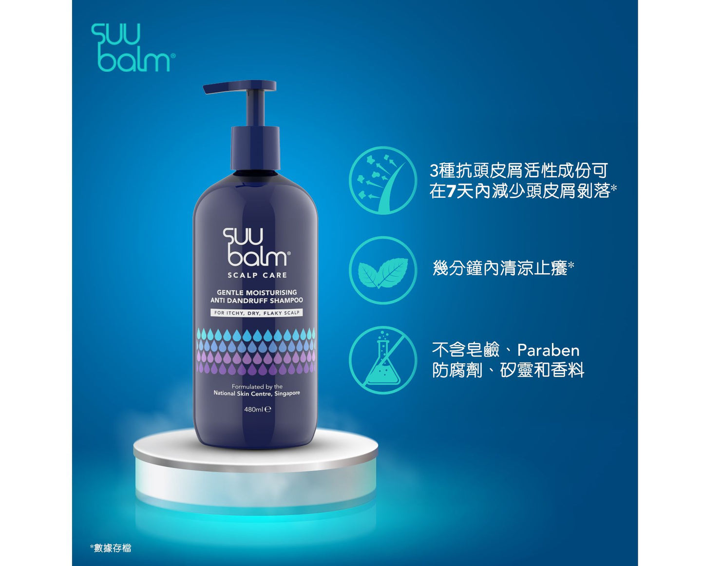 【Suu Balm】 速效舒敏抗屑洗髮乳 Fast-Acting Soothing Anti-Dandruff Shampoo 480ml