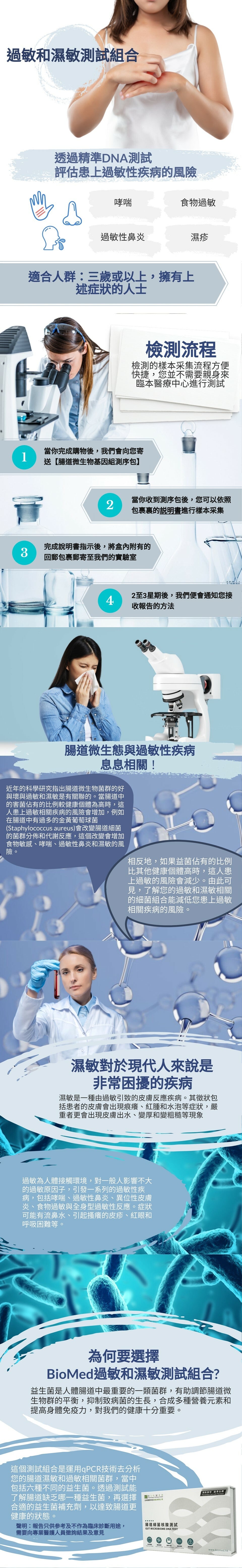 qPCR 腸道DNA檢測(過敏和濕疹測試組合)Gut Microbiota Testing for Allergy and Eczema