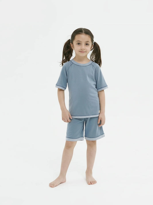 【EczeWear】濕疹舒緩保濕護膚衣服系列 - 圓領插肩短袖T恤 (男女童裝) Kids Eczema Relief Short Sleeve Round Neck T-Shirt (Unisex)