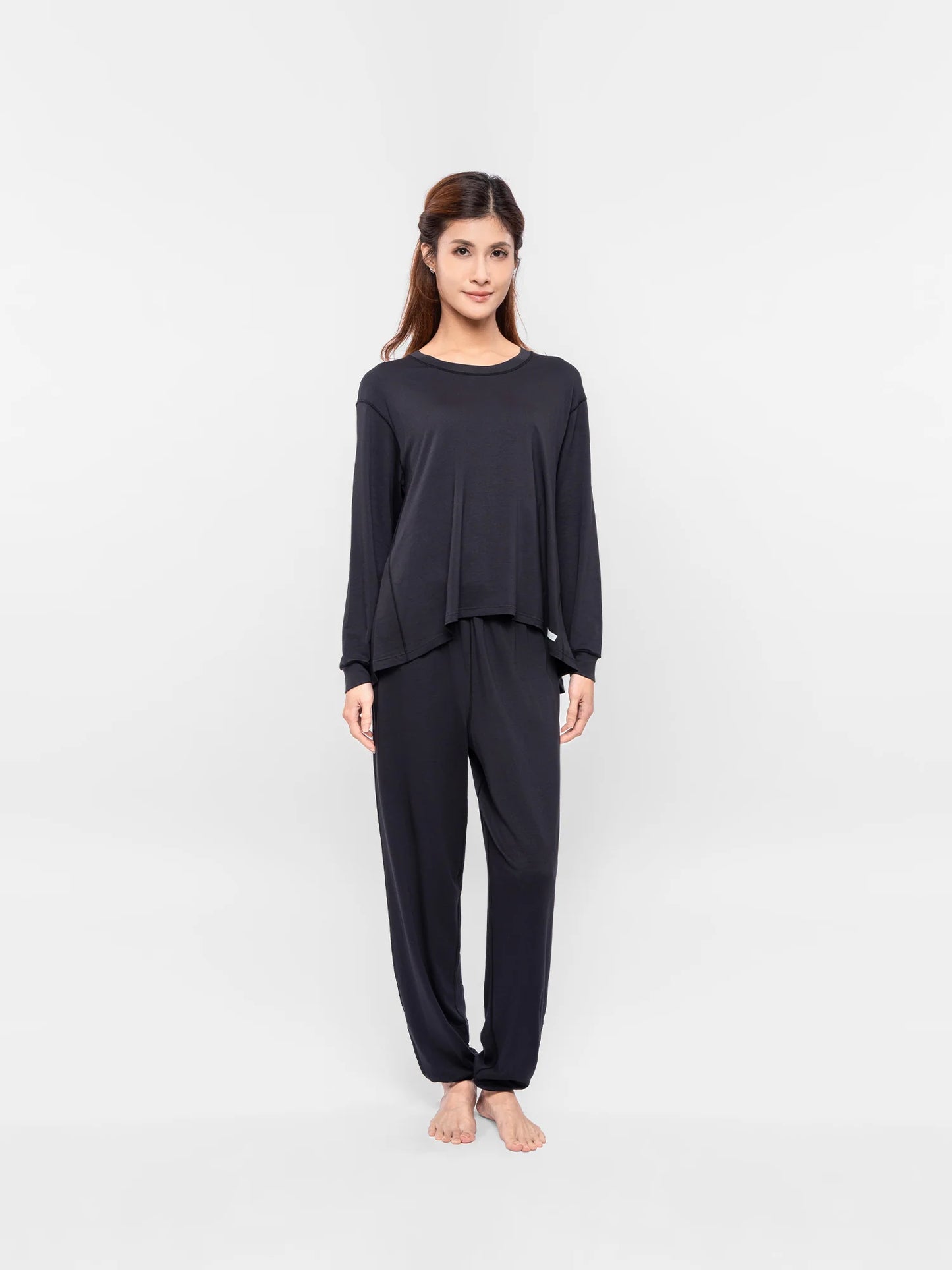 【EczeWear】女裝保濕護膚家居服 - 長袖圓領上身睡衣 (彈性袖口) Women Loungewear - Long Sleeve Round Neck Eczema Relief Shirt (Elastic Sleeve Cuff)