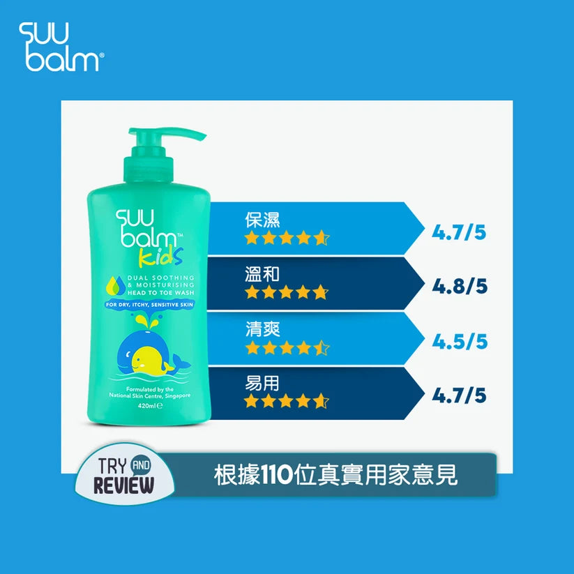【Suu Balm】 速效舒敏沐浴露 (嬰幼兒配方) Instant Soothing Body Wash (Infant Formula) 420ml/840ml