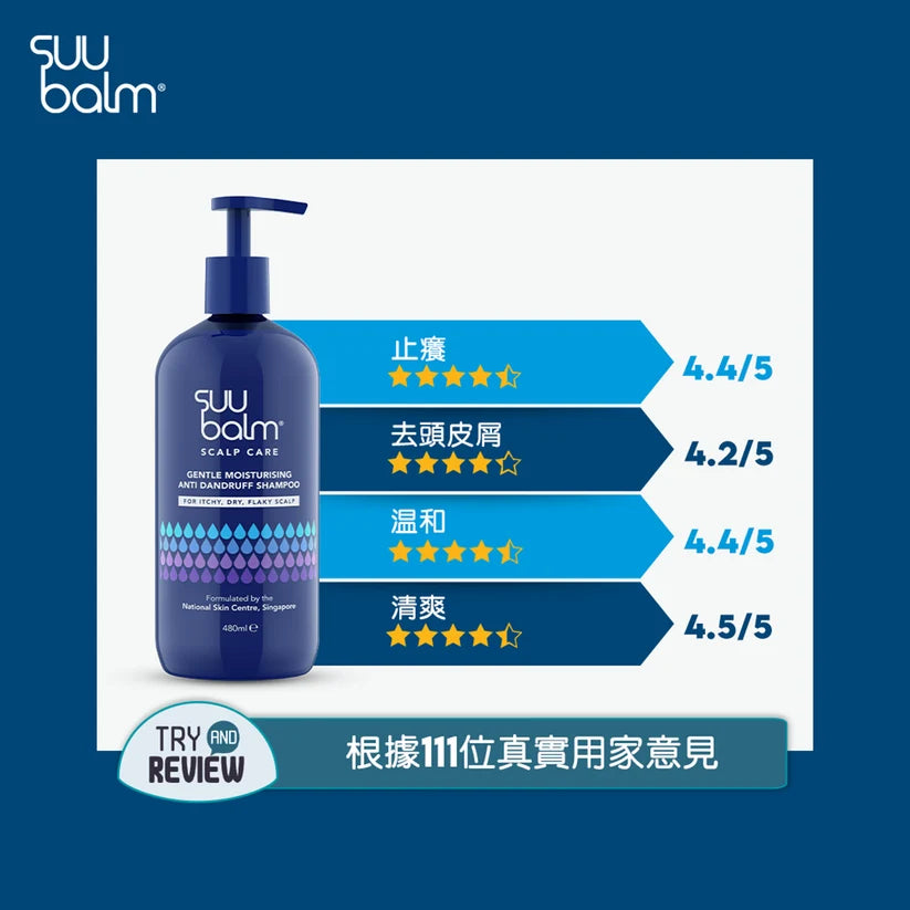 【Suu Balm】 速效舒敏抗屑洗髮乳 Fast-Acting Soothing Anti-Dandruff Shampoo 480ml