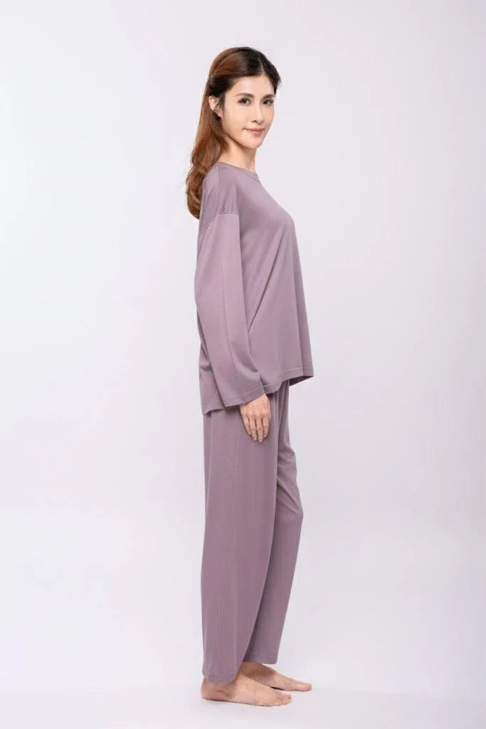 【EczeWear】女裝濕疹舒緩保濕落肩長袖T恤 Women Long Sleeve Eczema Relief Upshirt