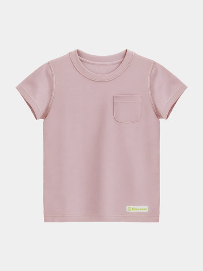 【EczeWear】濕疹舒緩保濕護膚衣服系列 - 短袖圓領上衣 (男女童裝) Kids - Loungewear Crew Neck Short-Sleeved Eczema Relief T-shirt (Unisex)