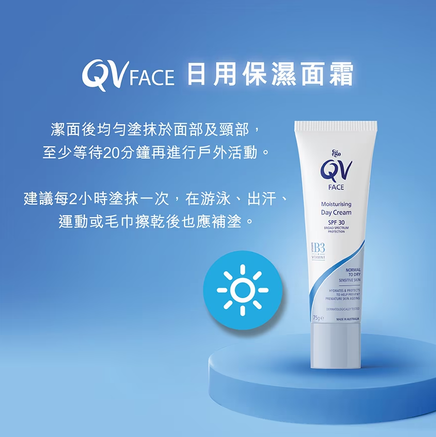 【QV Face】日用保濕面霜 QV Face Moisturising Day Cream 75g