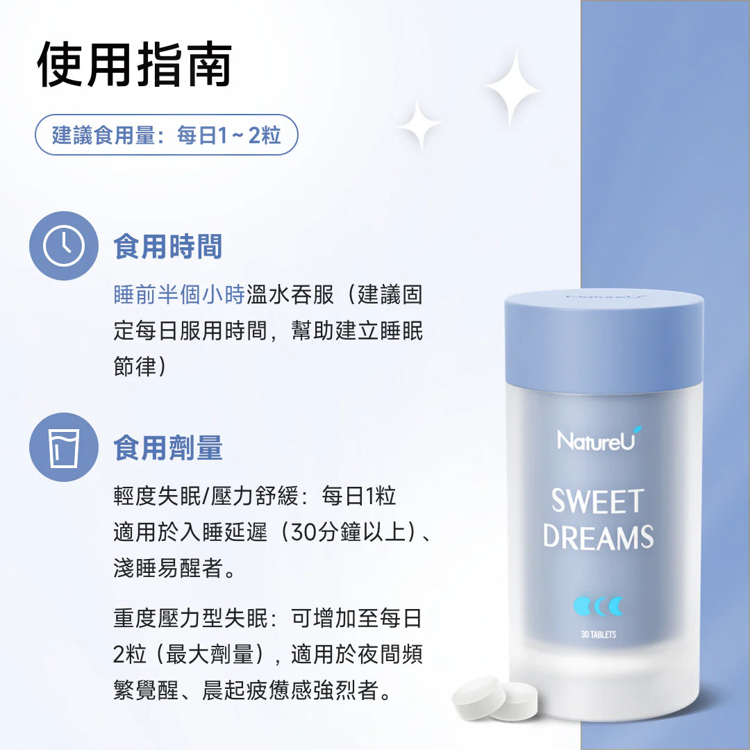NatureU 眠 SleepMaster® GABA+Lactium® 深睡片 Deep Sleep 15粒/瓶