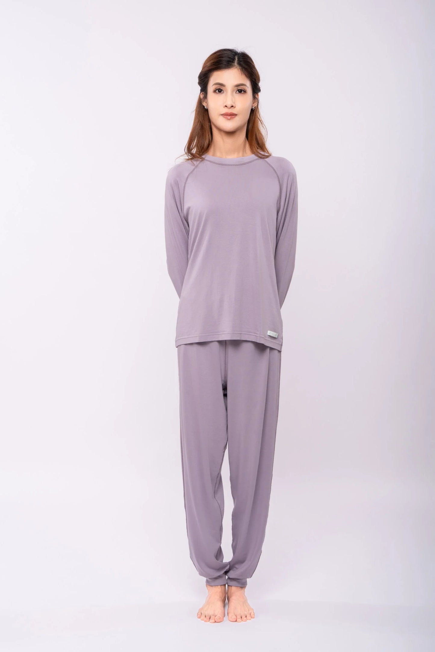 【EczeWear】女裝保濕護膚家居服 - 長袖圓領上身睡衣 (彈性袖口) Women Loungewear - Long Sleeve Round Neck Eczema Relief Shirt (Elastic Sleeve Cuff)