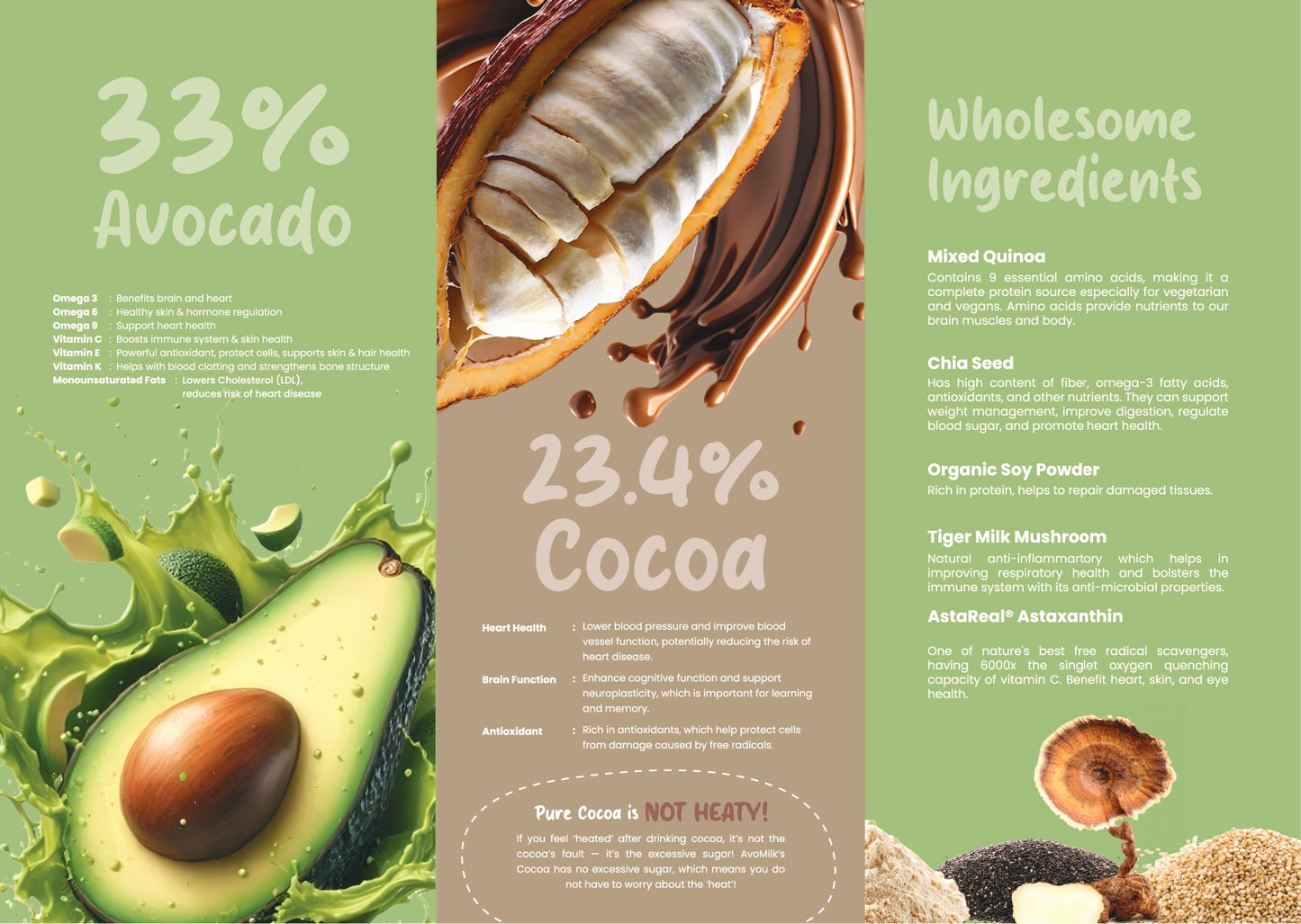 XIAO HEALTHY AvoMilk Cocoa 純可可牛油果豆奶 850g (罐裝)